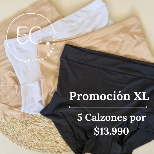 Promoción 5 calzones talla XL por $13.990